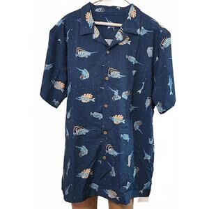 Angel Season Men's Navy Blue Floral Print Shirt XL Shirt MRSP $49.99